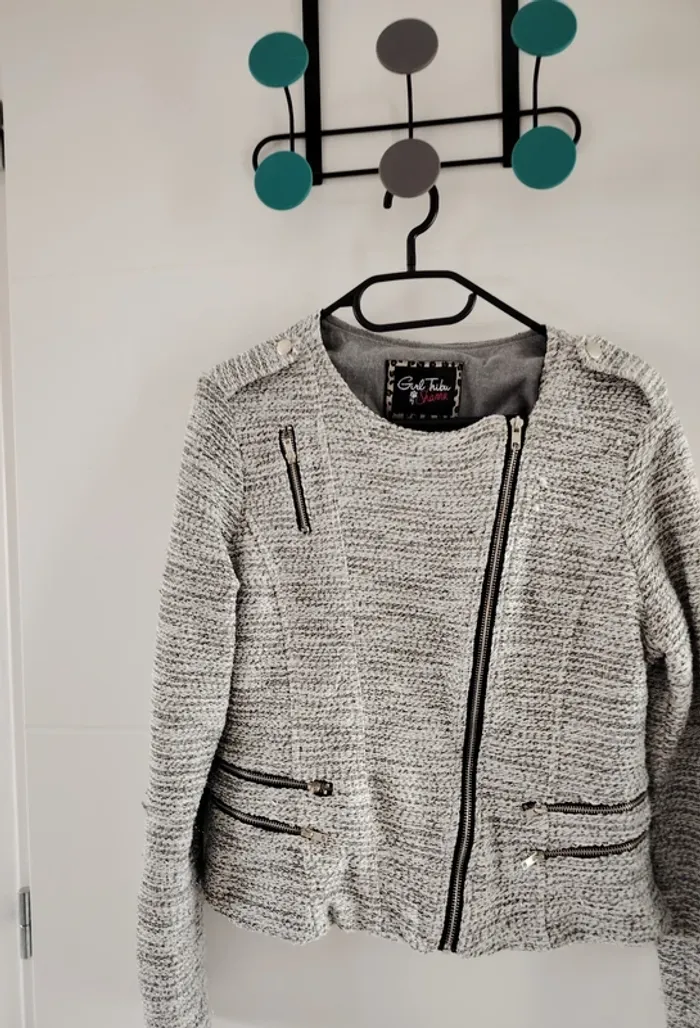 Veste grise & blanche taille L - photo numéro 2