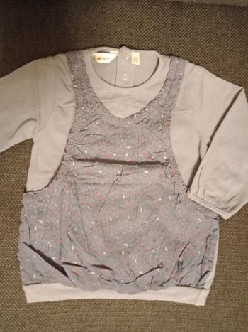 Tee shirt manches longues bleu lapins