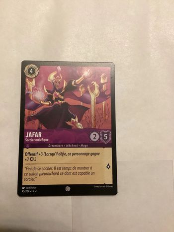 carte disney ravensburger lorcana FR jafar méchant 45/204.FR.1  Non foil première édition