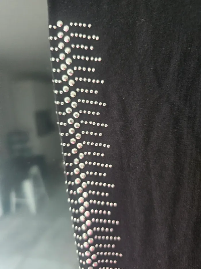 Pantacourt legging noir strass 52/54 - photo numéro 5