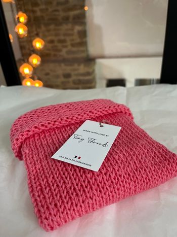 Cocon pur mérinos : rose bonbon