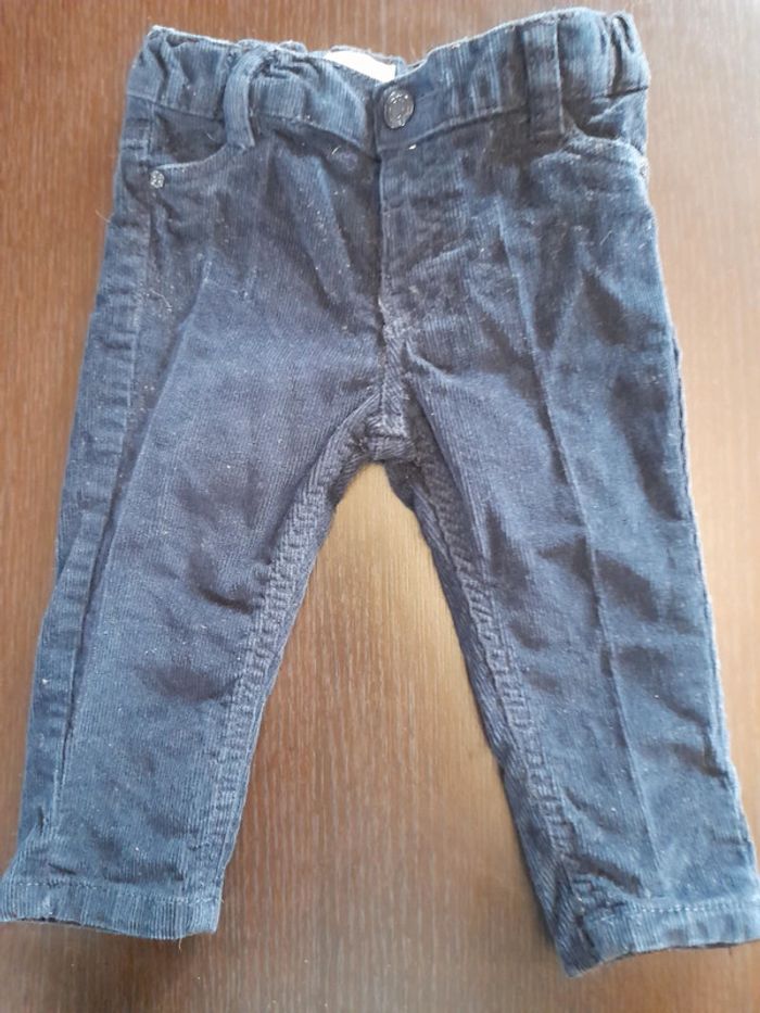 Jeans velours bleu marine 6 mois