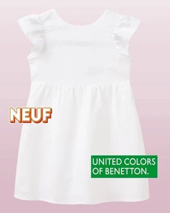 Robe neuve Benetton lin et coton blanche 10a 11a