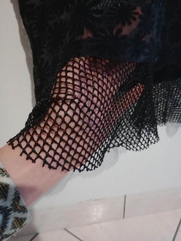 Top femme 38 ajouré  transparent noir c73 - photo numéro 6