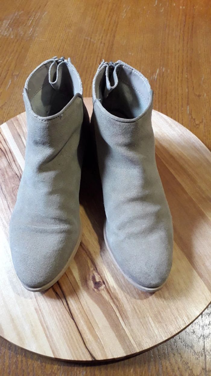 Bottines daim véritable beige - photo numéro 4