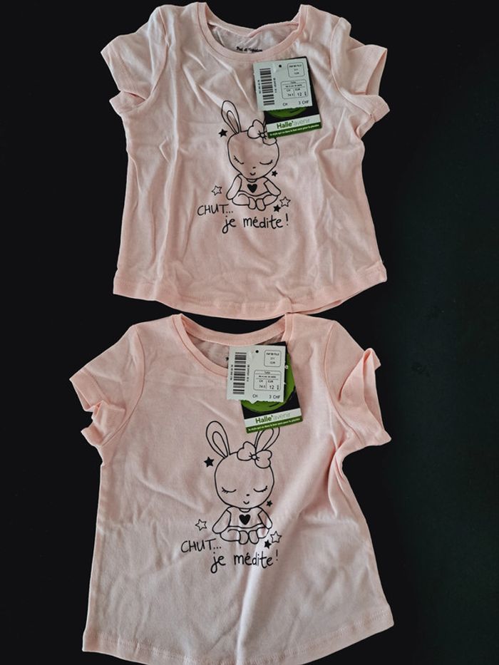 Lot de 2 tee-shirts lapine qui fait du yoga 👶