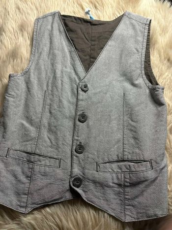 Veston / gilet sans manches gris à boutons Gémo 8 ans
