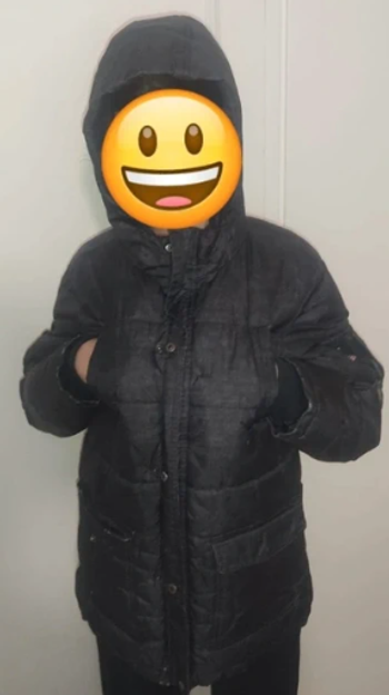 Doudoune à capuche noire Creeks - Taille S (164 cm) - Intérieur polaire