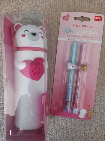 Trousse et stylos Legami Saint Valentin Ours 