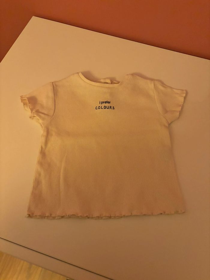 T-shirt ZARA I préfère colours 6-9m/74 - photo numéro 3
