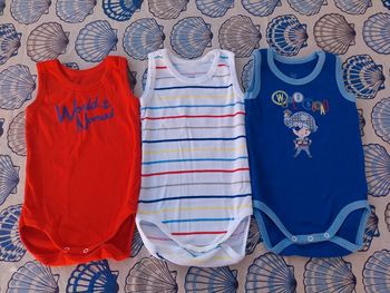 Lot de 3 bodys sans manches bébé garçon 18 mois