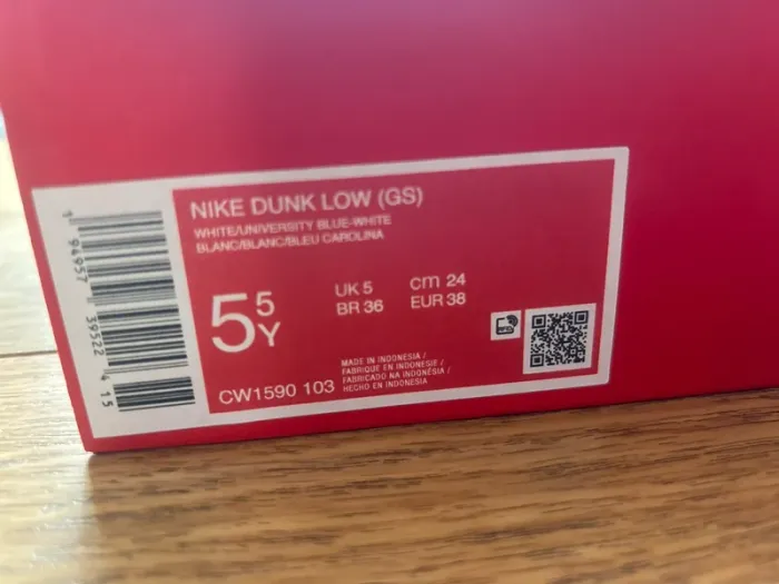Nike Dunk Low GS White/University Blue – Pointure 38 – Neuf - photo numéro 14