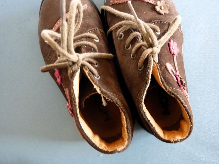 Bottine Fille MOD8 chaussure 24 cuir nubuck marron TBE - photo numéro 4