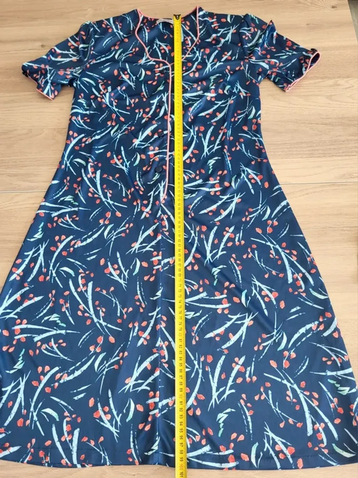 Robe vintage bleue et corail Charmance Taille 38 - photo numéro 10