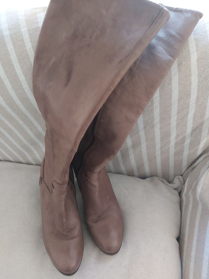 Bottes vintage cuir - photo numéro 2