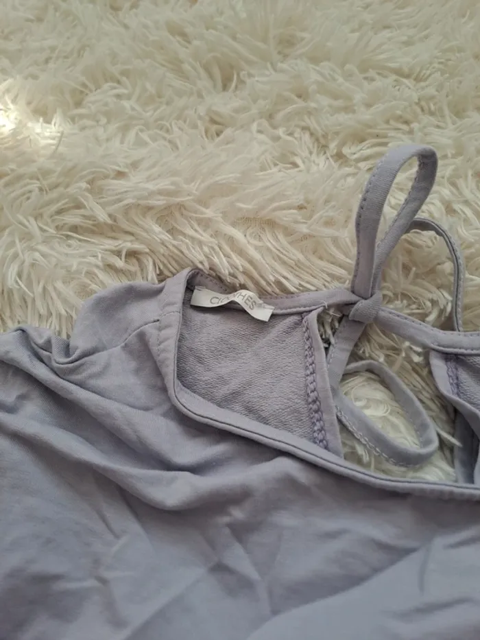 Combishort lilas dos ouvert - Taille S - Clothes - photo numéro 3