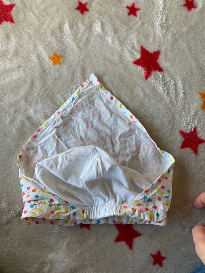 Bonnet d’été foulard bandana blanc et multicolore 6-12M - photo numéro 3