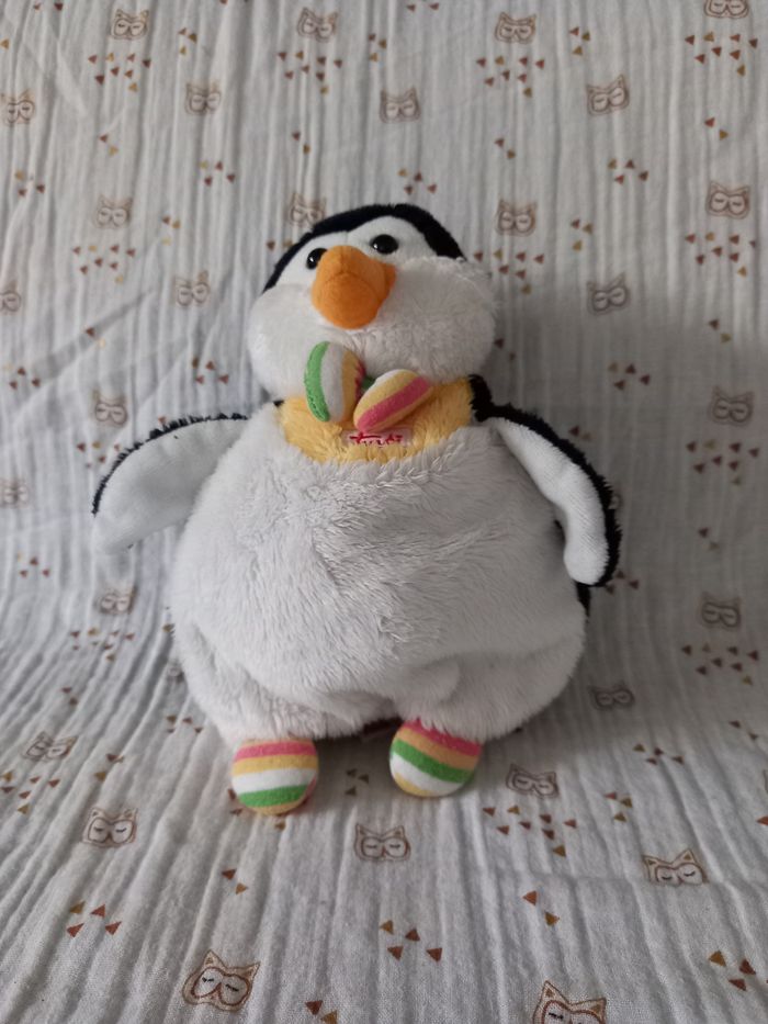 Doudou peluche ours pingouin Trudi