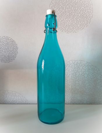 Bouteille en verre turquoise, Bormioli Rocco