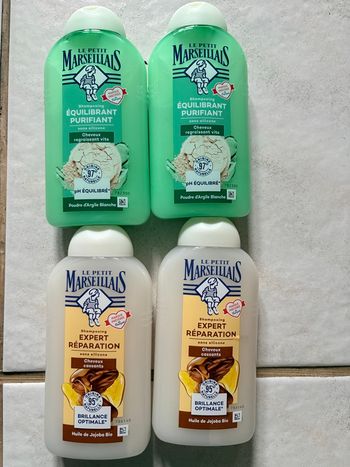 Neuf - Lot de 4 shampooings Le petit Marseillais