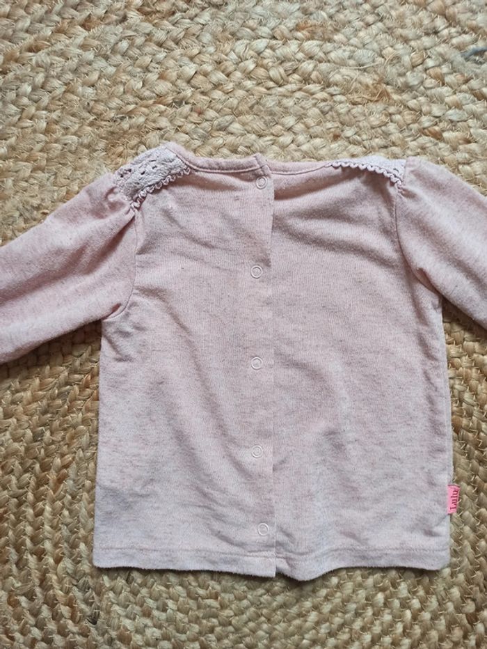 T-shirt manche courte rose Lulu castagnette 6mois - photo numéro 5