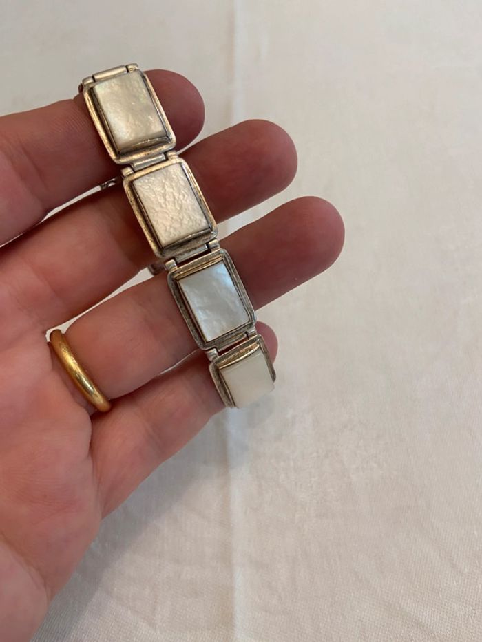 Bracelet vintage en argent et nacre - photo numéro 19