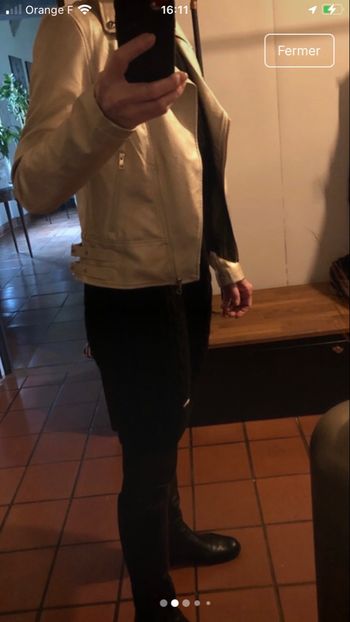 Blouson  cuir synthétique doré 