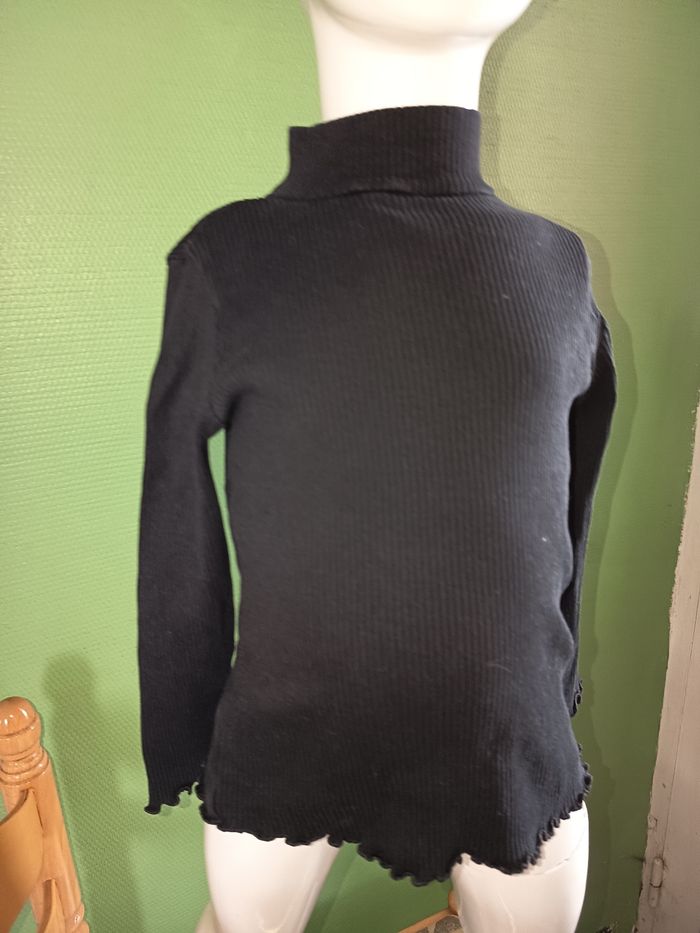 Col roulé noir effet côtelé - photo numéro 2