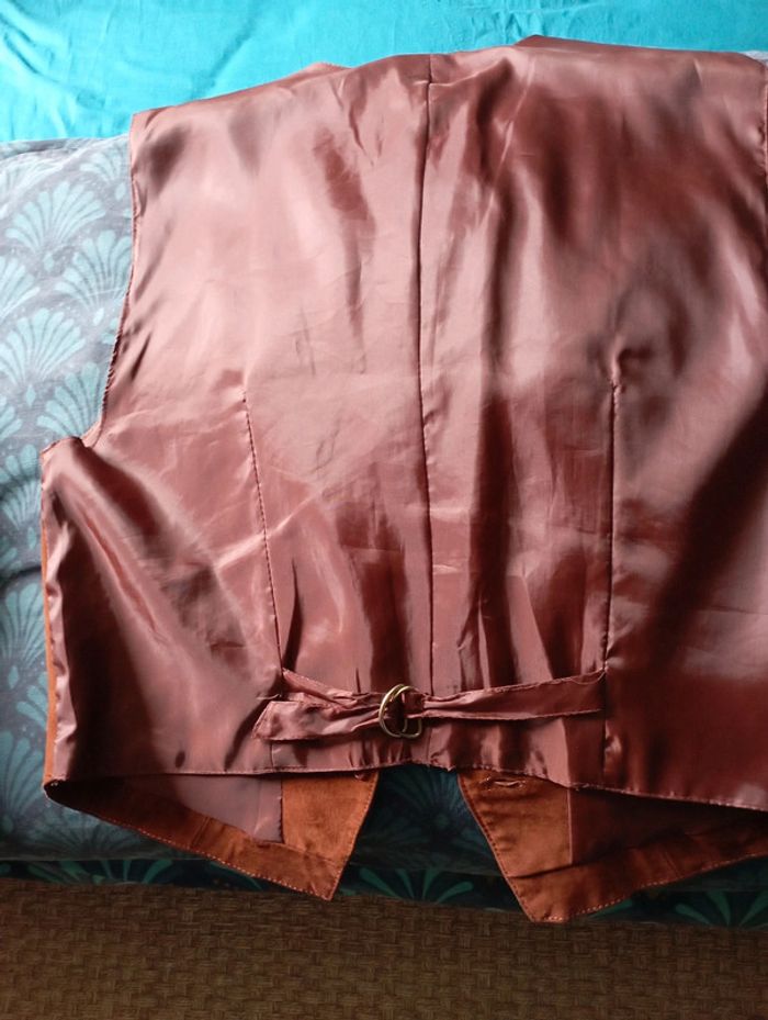 Gilet costume femme croûte porc marron foncé - photo numéro 4