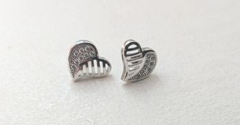 Boucles d'oreilles forme cœur en argent