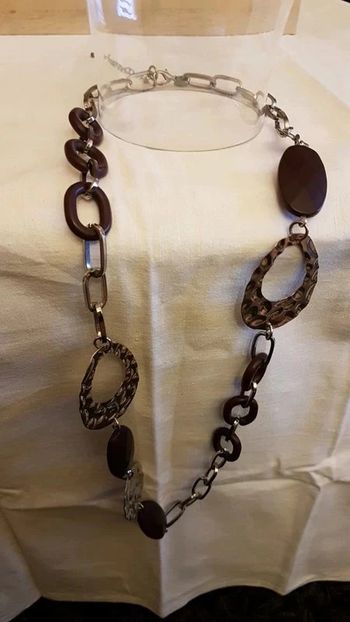 collier gros maillon martelé