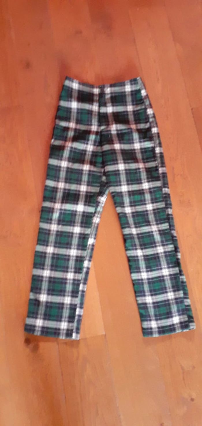 Pantalon carreaux tartan vert - photo numéro 2