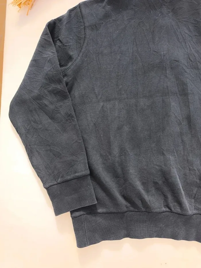 Sweat 1/4 zippé bleu marine logo blanc grosse tâche devant taille M Ralph Lauren homme - photo numéro 18