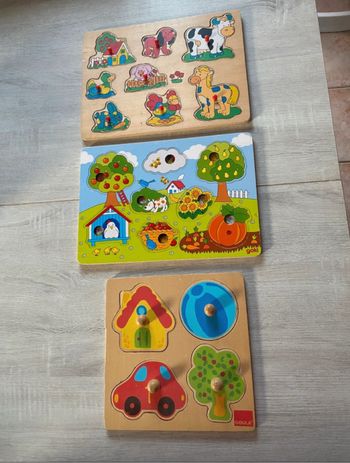 Lot 3 puzzles en bois