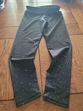 Legging XS puma noir motifs fushia argenté