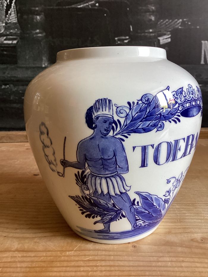 Ancien pot à tabac toeback Delft Hollande - photo numéro 2
