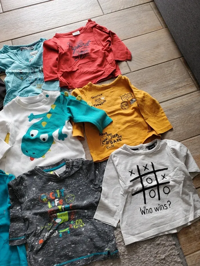 Lot de 15 t shirts manches longues 6 mois - photo numéro 4