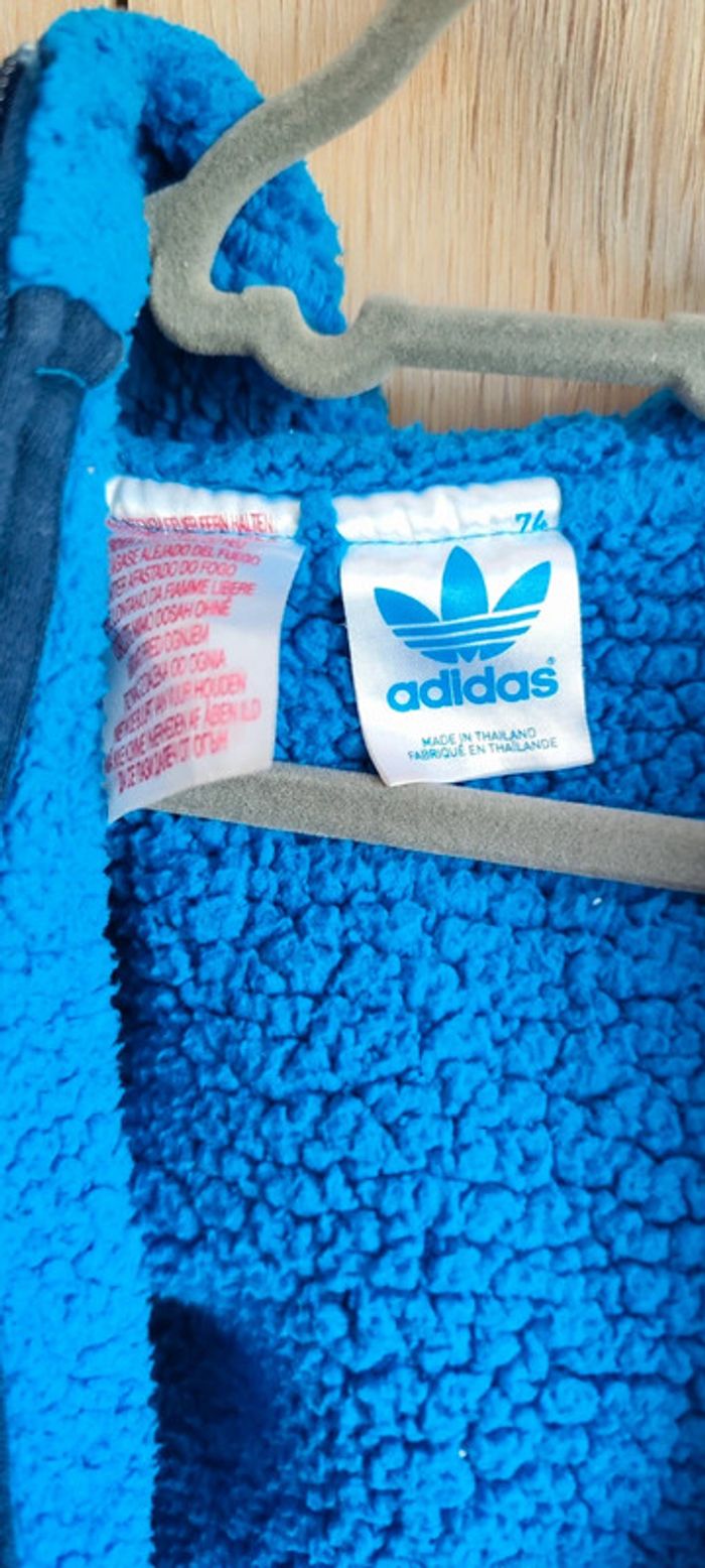 Gilet zippé fourré Adidas 74 cm (12 mois) - photo numéro 5
