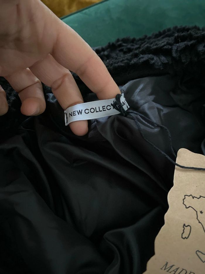Veste  Courte Matelassée Noire Avec Un Grand Col Fausse Fourrure Taille Unique - photo numéro 8