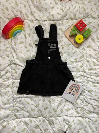 robe salopette en jean noir sucre d'orge 12 mois