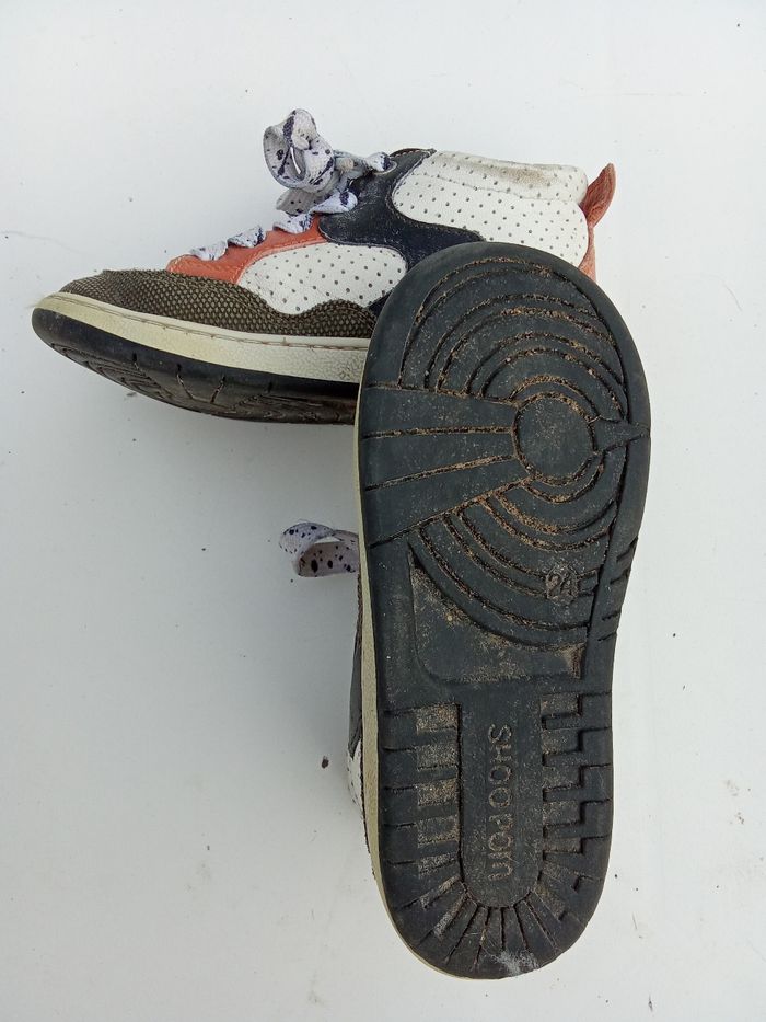 Chaussures garçon taille 24 montantes, hiver, cuir, à lacets, à enfiler - photo numéro 4