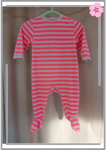 Pyjama rayé rose et blanc Tex 6 mois