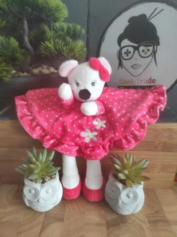 Doudou Knuffel Souris Kimbaloo Pat Et Ripaton Rose Pois Plat #geektradedoudou