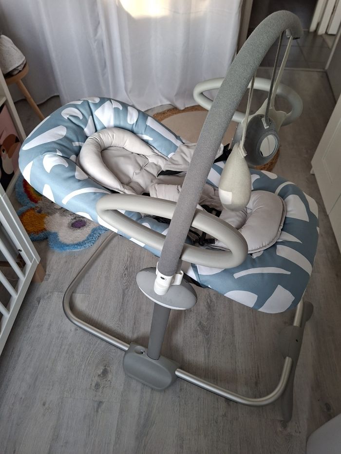 Transat Bébé BÉABA modèle Up Down V4 Childline Stone Blue - photo numéro 4