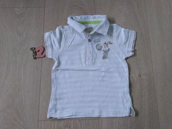 Tee shirt polo blanc zèbre Orchestra 12 mois