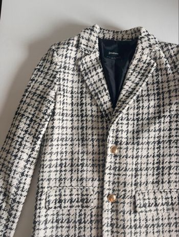 Blazer à carreaux noir et blanc