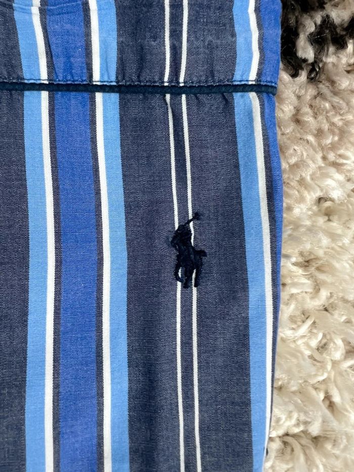 Chemisette, haut de pyjama Ralph Lauren rayé bleu et blanche taille XL - photo numéro 2