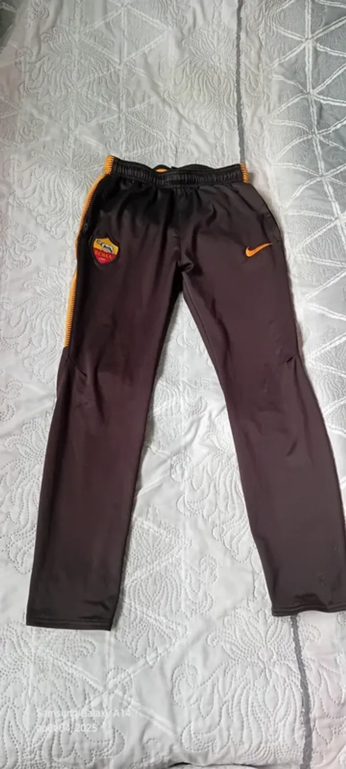 Pantalon de sport football As Roma coupe slim marron nike garçon 11/12 ans - photo numéro 9