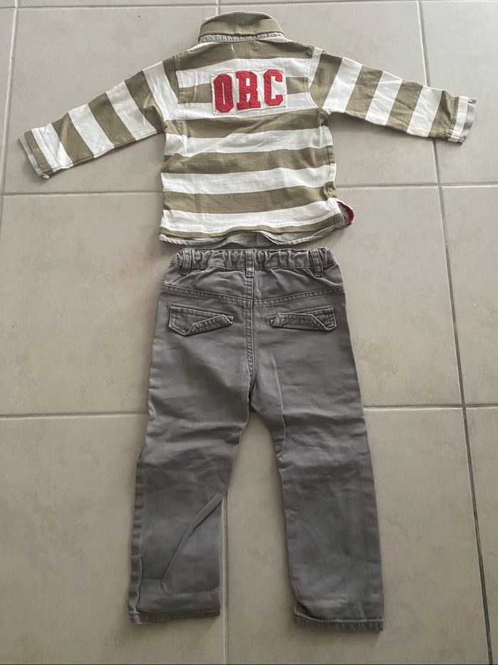 Lot vêtements garçon hiver chemise jean pantalon polo - photo numéro 3