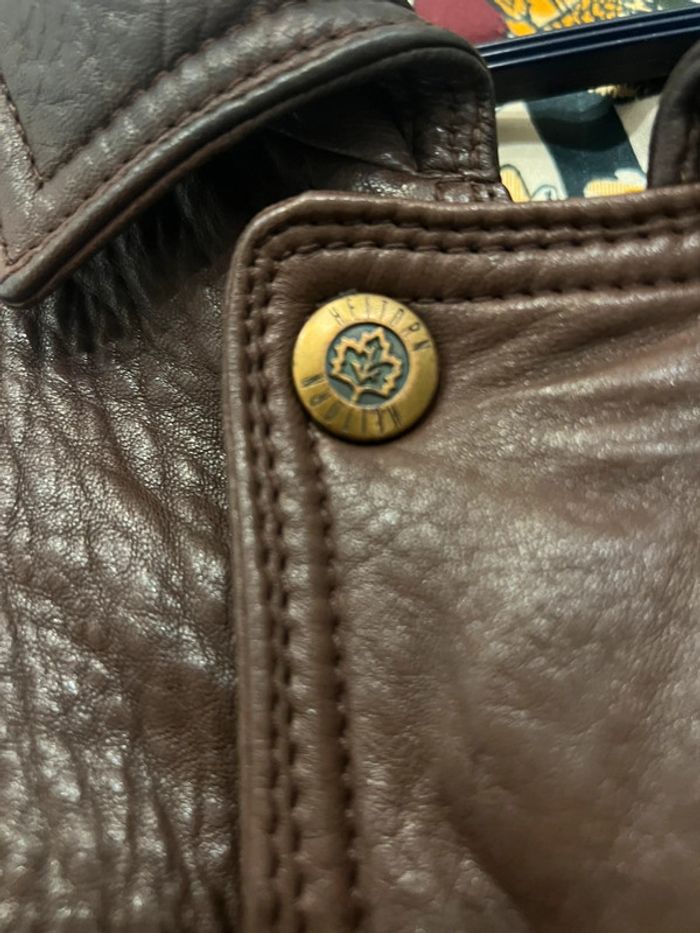 Manteau blouson veste cuir vintage taille L marque Heitorn - photo numéro 10